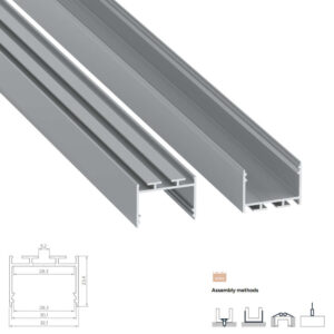 Алуминиев LED профил Lumines Lighting Alba 10-1404-20 сребрист анодизиран, 2,02 м за LED ленти