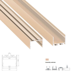 Алуминиев LED профил Lumines Lighting Alba 10-1406-20 Light Ivory RAL 1015, 2,02 м за LED ленти