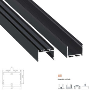 Алуминиев LED профил Lumines Lighting Alba 10-1409-30 антрацит RAL 7016, 3 м за LED ленти