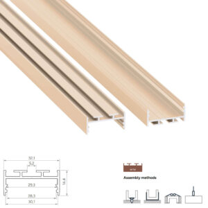 Алуминиев LED профил Lumines Lighting Aria 10-1426-20, слонова кост RAL 1015, 2,02 м, за линейно LED осветително тяло