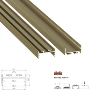 Алуминиев LED профил Lumines Lighting Aria 10-1428-20 зелен RAL 6013, 2,02 м, за линейно LED осветително тяло