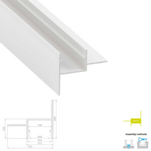 Краен LED профил за гипсокартон Lumines Lighting Motta 10-1591-20 бял лак, 2,02 м