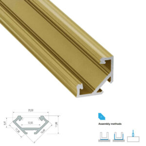 Златен ъглов LED профил Lumines Lighting C 10-1686-10 – 1 м