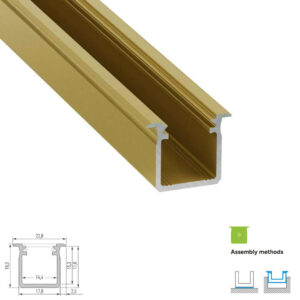 LED профил за вграждане Lumines Lighting G 10-1706-30 златен RAL 1923 – 3 метра