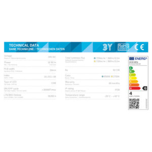 Професионална COB LED лента CCT 24V Led Labs 16-2311-04, 16W/m, 720lm/m, 2700–6500K, CRI90, димируема