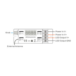 Smart димер Ultralux SSRFD25 за LED осветление, 25 A, 12–48 V DC, 2.4G RF