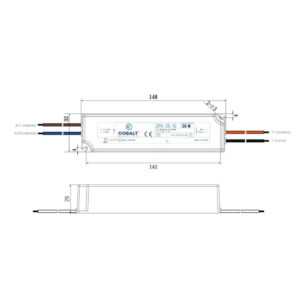 Водоустойчиво захранване за LED лента 24VDC, 35W, IP67 Cobalt Electro 23-2113-09