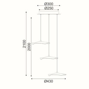 LED пендел ACA Lighting NINFEA ZM34LEDP45BR – 15 W, 1050 lm, 3000 K, месинг