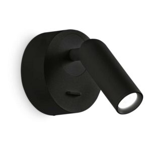 Ideal Lux Bean AP Round 260617 - LED аплик с черно покритие, кръгла основа и цилиндрична глава