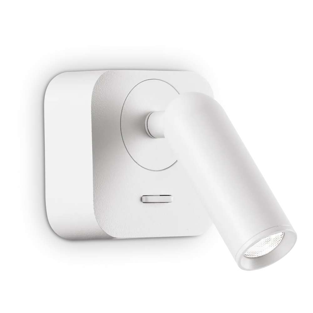 Ideal Lux Bean AP Square 260648 - LED аплик с бяло покритие, квадратна основа и цилиндрична глава