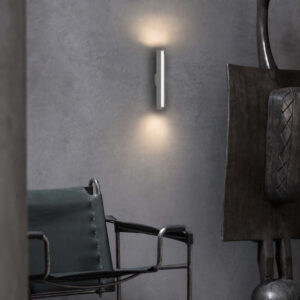 Стенен LED аплик Ideal Lux Dorica AP1 366326 в цвят стомана в интериор