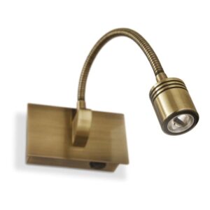 Металният аплик Ideal Lux Dynamo AP 121352 с месингово покритие, гъвкаво рамо и насочваща се глава