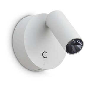 LED апликът Ideal Lux Elf AP 347479 в бял цвят с кръгла основа и цилиндрична глава