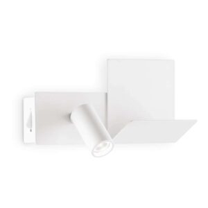 Ideal Lux Komodo-1 AP 291789 в бял цвят с рафт отдясно и LED глава отляво