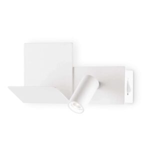 Ideal Lux Komodo-2 AP 306810 в бял цвят с рафт отляво и LED глава отдясно