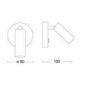 Ideal Lux Page AP Round 142579 - схема с размери Официална схема с размерите на Ideal Lux Page AP Round 142579 в милиметри