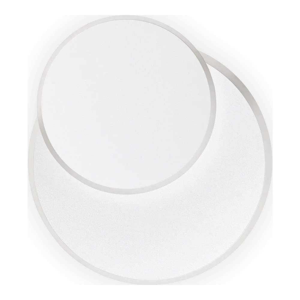 Бял LED аплик Ideal Lux Pouche AP Round 259345 със застъпващи се кръгли елементи от метал и матиран акрил