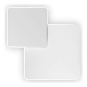 Бял LED аплик Ideal Lux Pouche AP Square 259352 със застъпващи се квадратни елементи от метал и матиран акрил