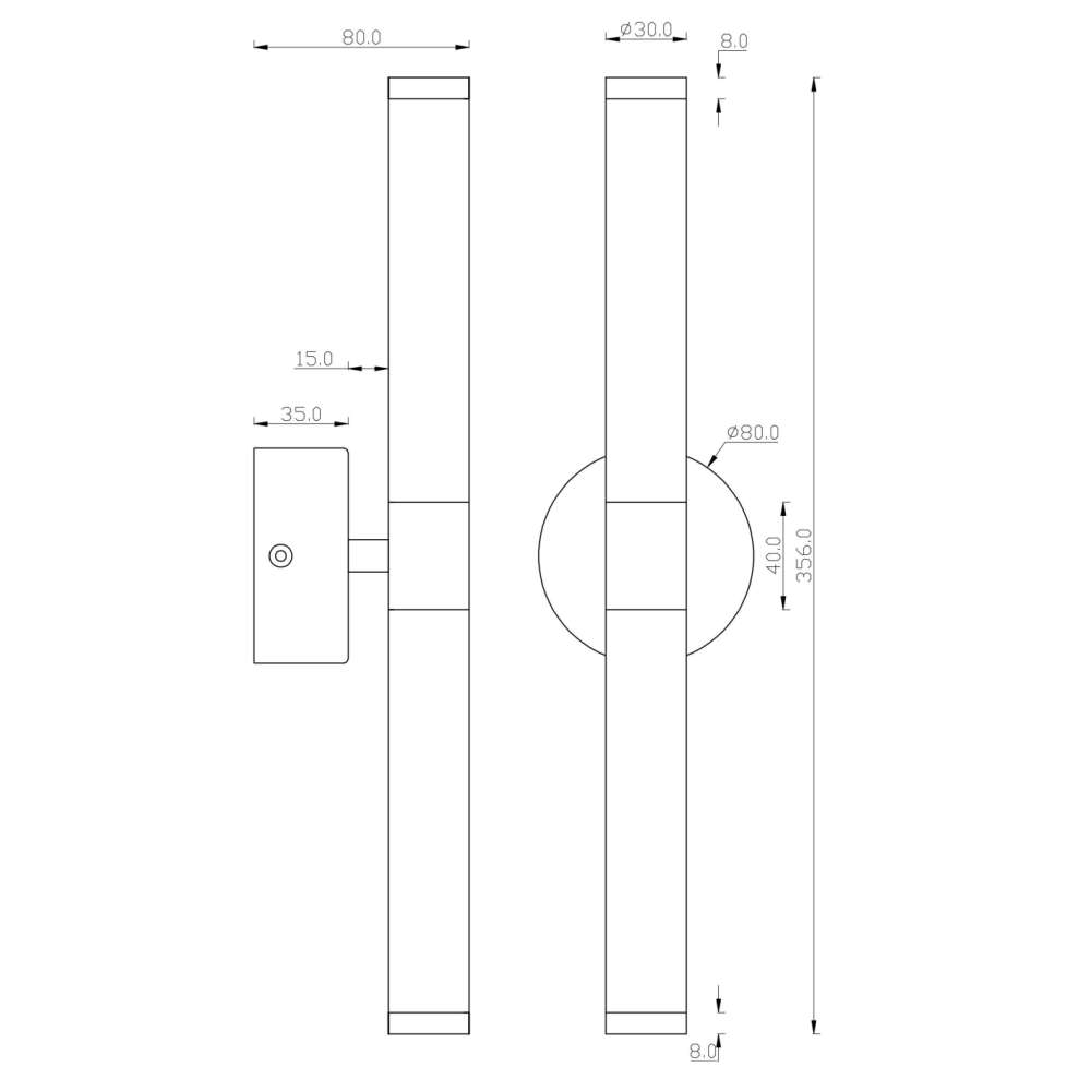 Размерна схема на Maytoni Axis MOD106WL-L10G3K