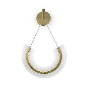 Maytoni Maya P091WL-L18G3K с релефен стъклен полумесец, тънко окачване и кръгла стенна основа