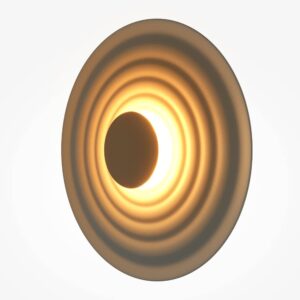 Концентричните вълни на металния отражател в сиво-зелен цвят при Maytoni Nami MOD400WL-L5KH2.7K