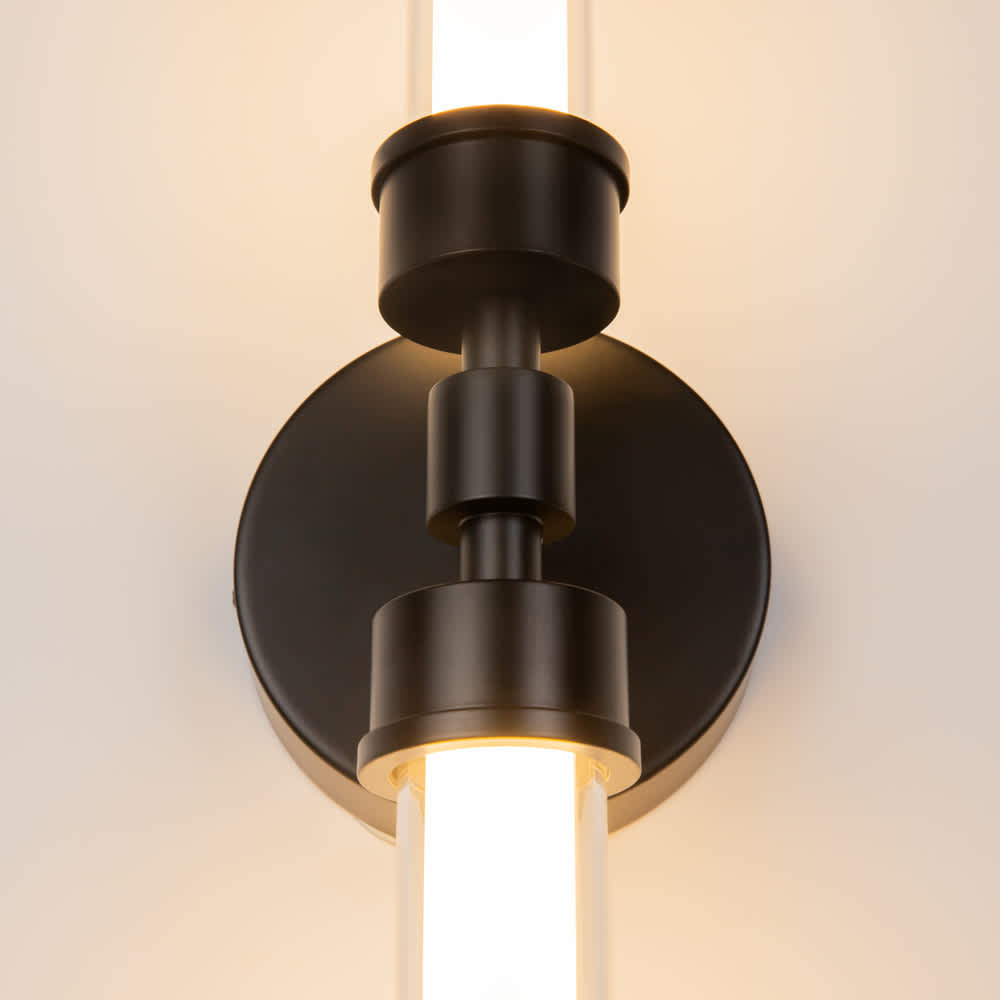 Кръглата стенна основа и свързването със стъклените тръби на Maytoni Stelo MOD116WL-L7B3K