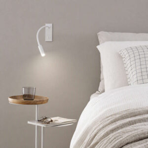 Ideal Lux Io 285320 - бял аплик с гъвкаво рамо и ключ до легло