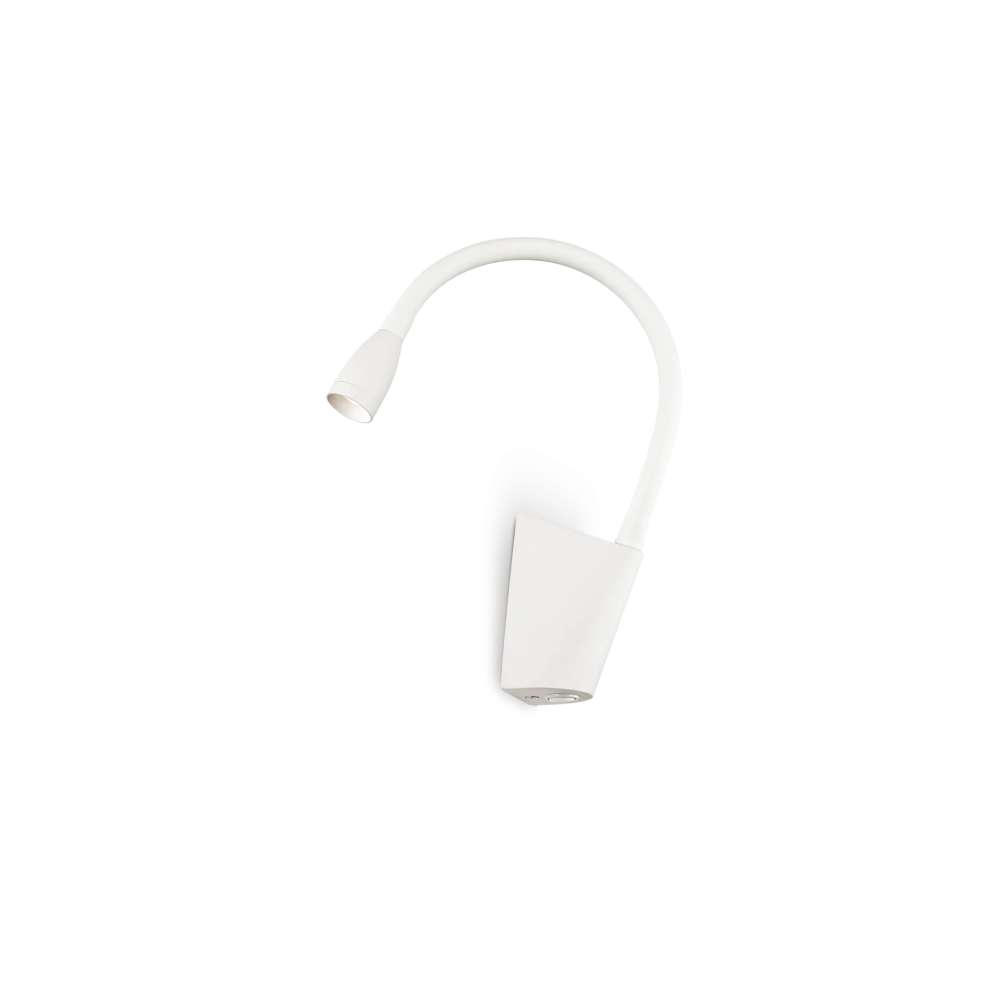 Бял LED аплик Ideal Lux Goose AP 142708 с гъвкаво рамо и тесен насочващ се прожектор