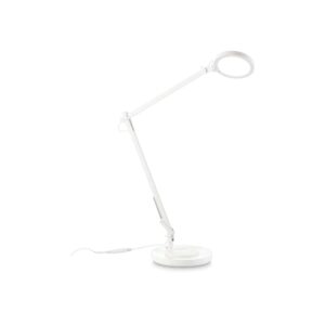 Бяла настолна LED лампа Ideal Lux Futura TL 272078 с чупещо се рамо и кръгла основа