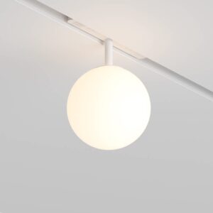 LED лампа със стъклена сфера Maytoni Exility Luna TR038-2-5W3K-W-1, бяла, общ изглед върху релсата