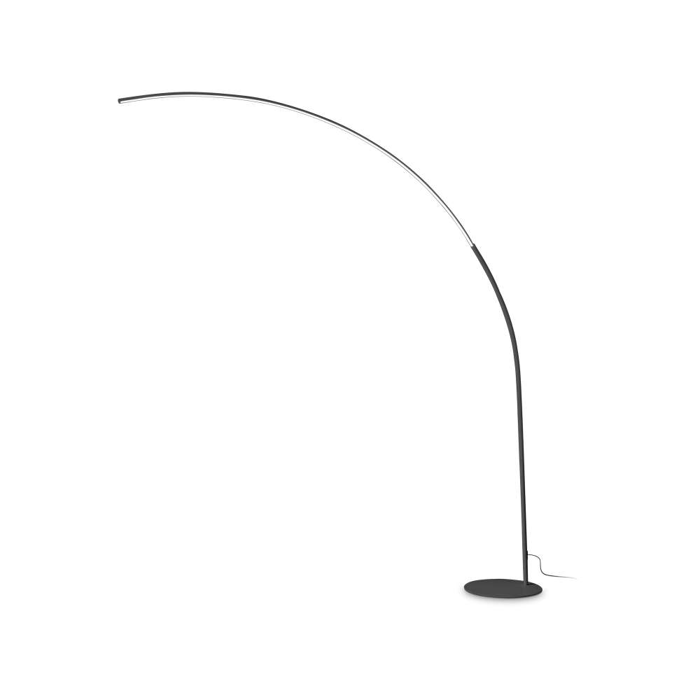 Черен LED лампион Ideal Lux Comet PT 304168 с извита метална конструкция и опалов силиконов дифузер