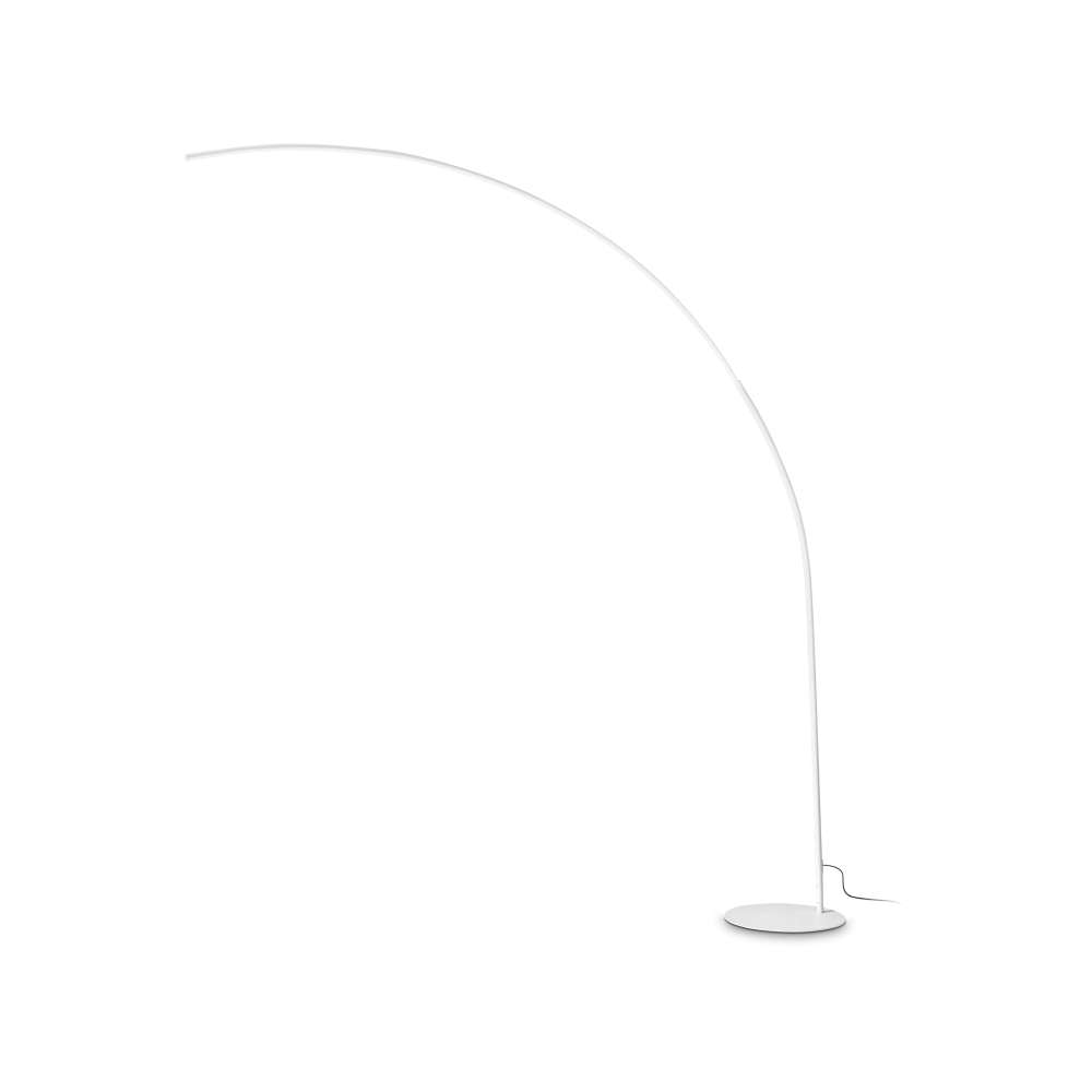 Бял LED лампион Ideal Lux Comet PT 304649 с дълга извита метална дъга и кръгла основа