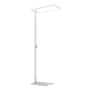 Бял LED лампион Ideal Lux Comfort-1 PT 4000K 306452 с правоъгълна осветителна глава и отворена основа за поставяне до бюро