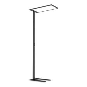Черен LED лампион Ideal Lux Comfort-1 PT 4000K 306469 с правоъгълна осветителна глава и отворена основа за поставяне до бюро