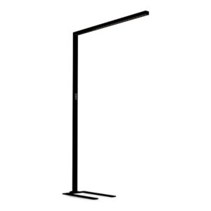 Черен LED лампион Ideal Lux Comfort-2 PT 336220 с дълга линейна глава и отворена основа за поставяне до бюро