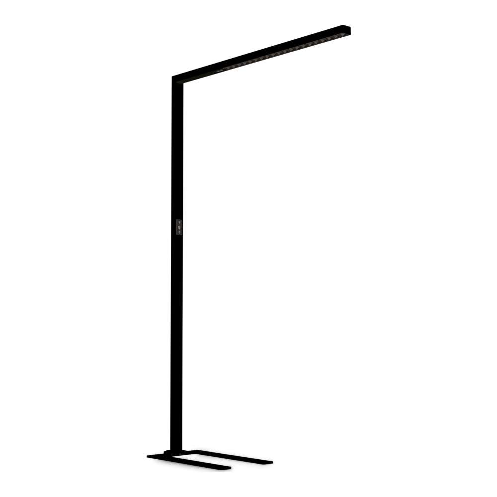 Черен LED лампион Ideal Lux Comfort-2 PT 336220 с дълга линейна глава и отворена основа за поставяне до бюро
