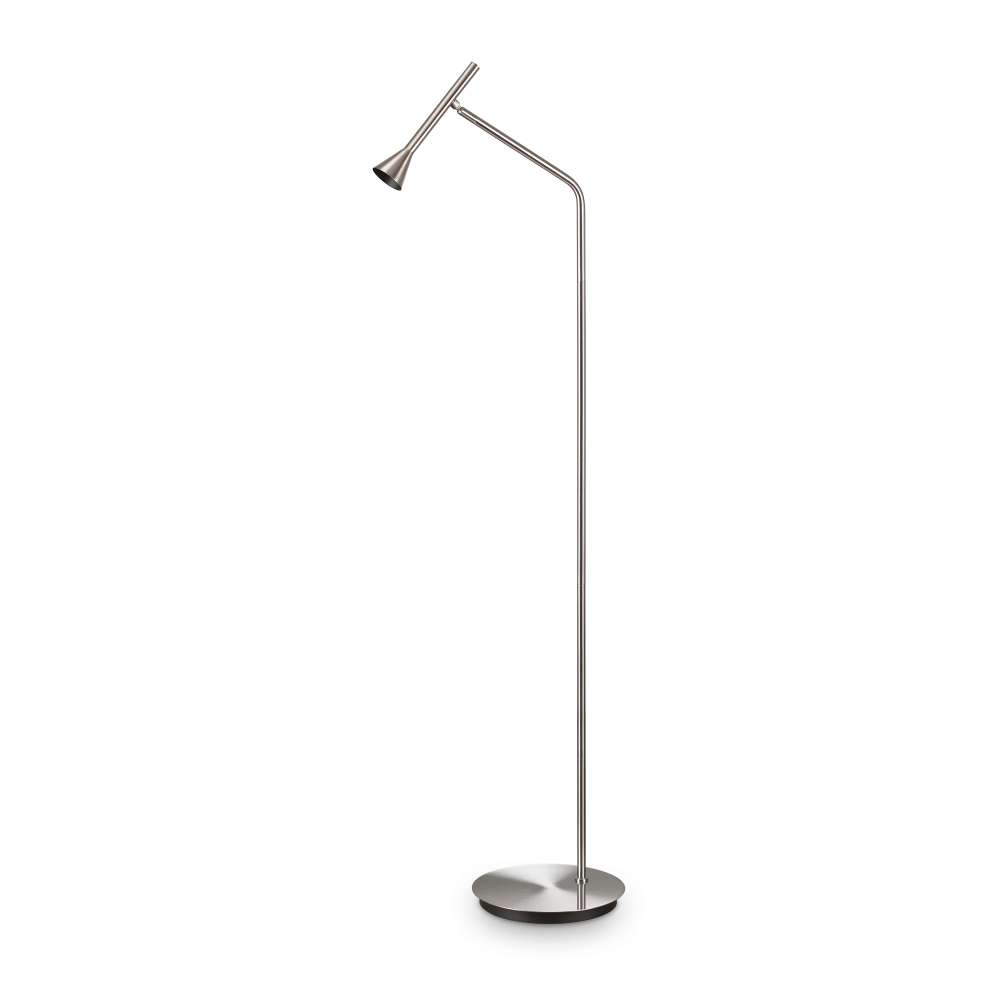 Лампион Ideal Lux Diesis PT 285337 в цвят никел с тънка метална стойка, кръгла основа и насочваща се глава