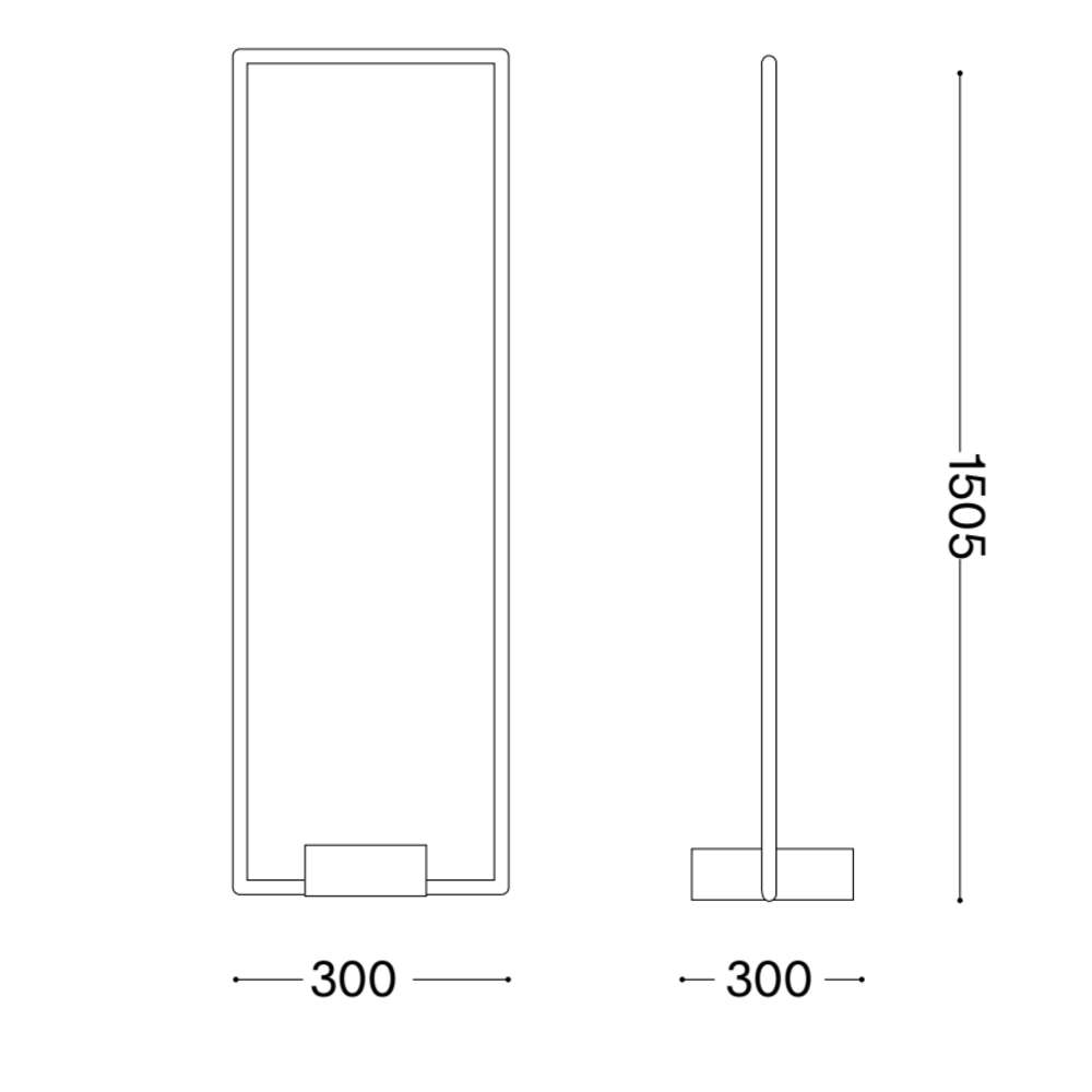 Схема с размери на лампион Ideal Lux Frame PT 299624