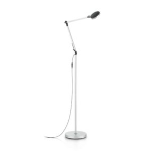 Сребрист LED лампион Ideal Lux Futura PT 204956 с чупещо се рамо и кръгла основа
