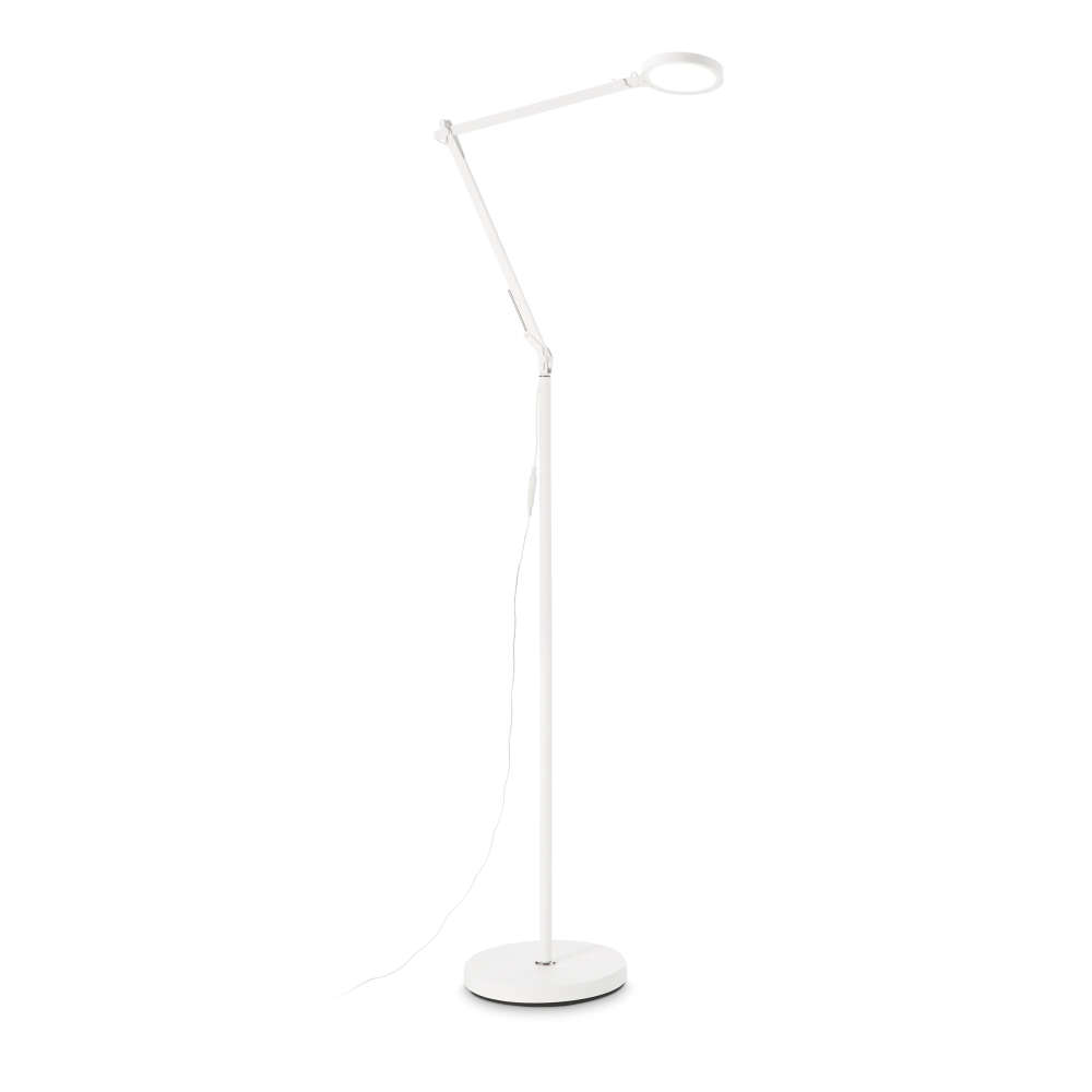 Бял LED лампион Ideal Lux Futura PT 272085 с чупещо се рамо и кръгла основа