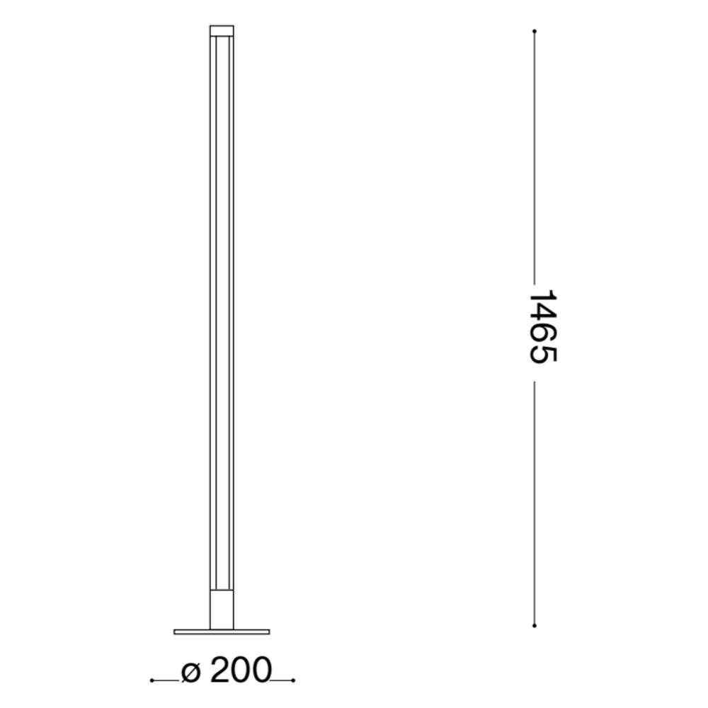 Схема с размери на LED лампион Ideal Lux Yoko PT 258874