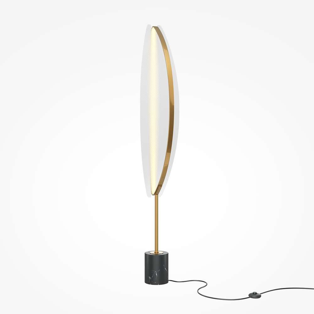 LED лампион Maytoni Breeze MOD281FL-L33BS3K в месингов цвят с черна основа