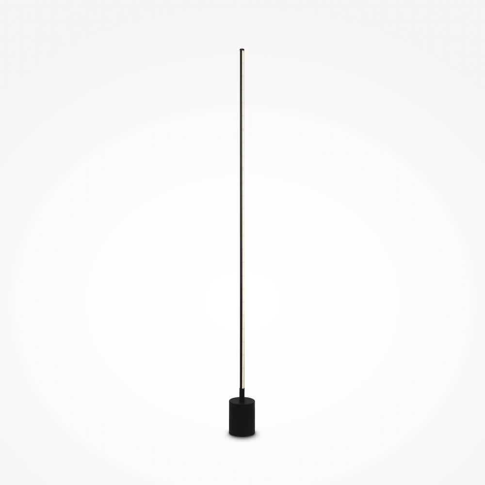 Линеен LED лампион Maytoni Flow MOD147FL-L20BK1 с метално тяло в цвят черен и кръгла основа на светъл фон