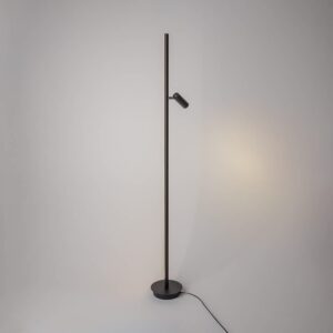 Черен LED лампион Maytoni Thin MOD395FL-L28B3K с тънко алуминиево тяло и подвижен спот