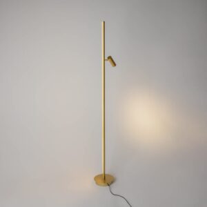 LED лампион Maytoni Thin MOD395FL-L28BS3K с алуминиево тяло в цвят месинг и подвижен спот