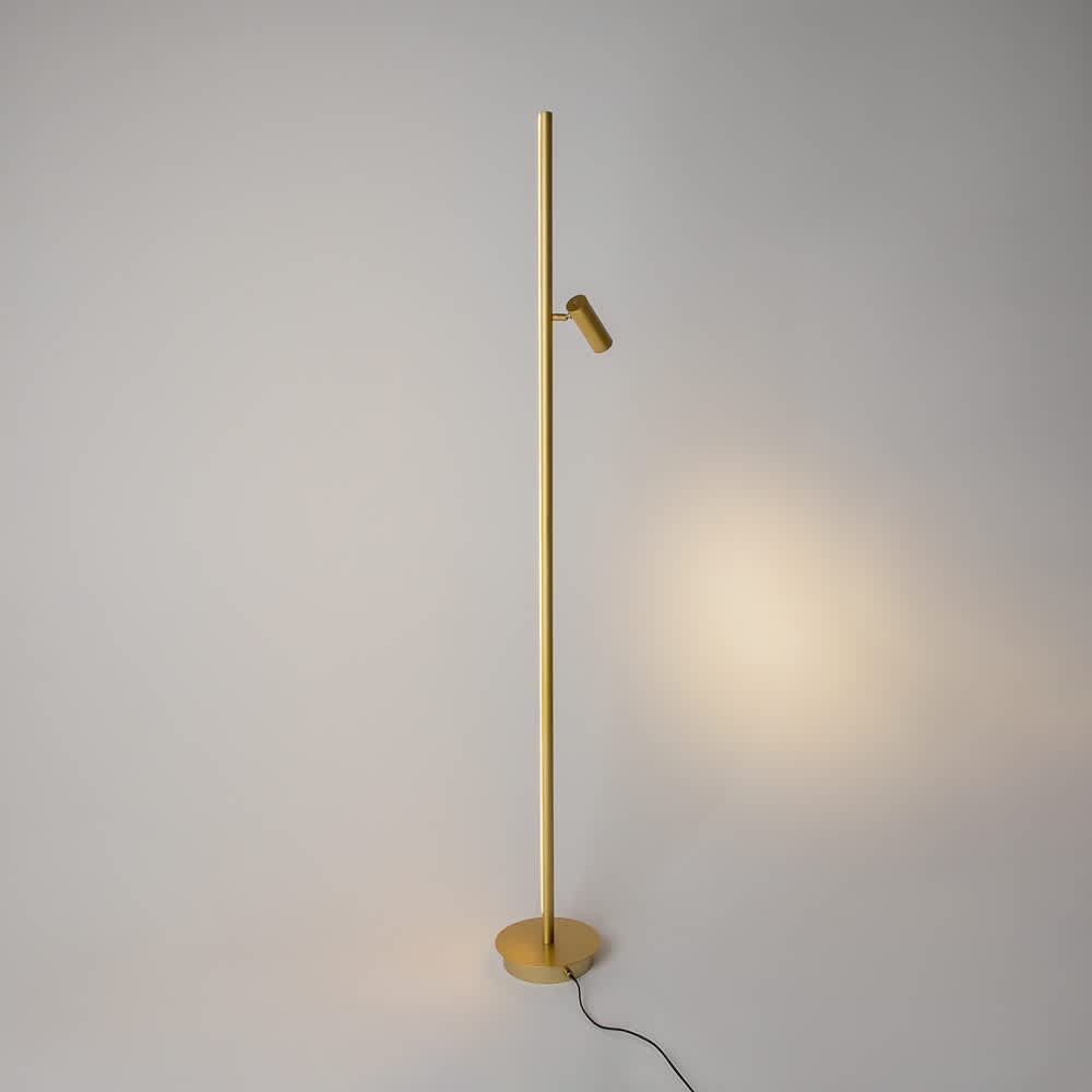 LED лампион Maytoni Thin MOD395FL-L28BS3K с алуминиево тяло в цвят месинг и подвижен спот