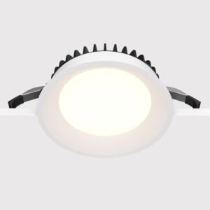 LED луна за вграждане Maytoni Okno DL055-18W4K-W, бяла, страничен изглед на вграждането в таван