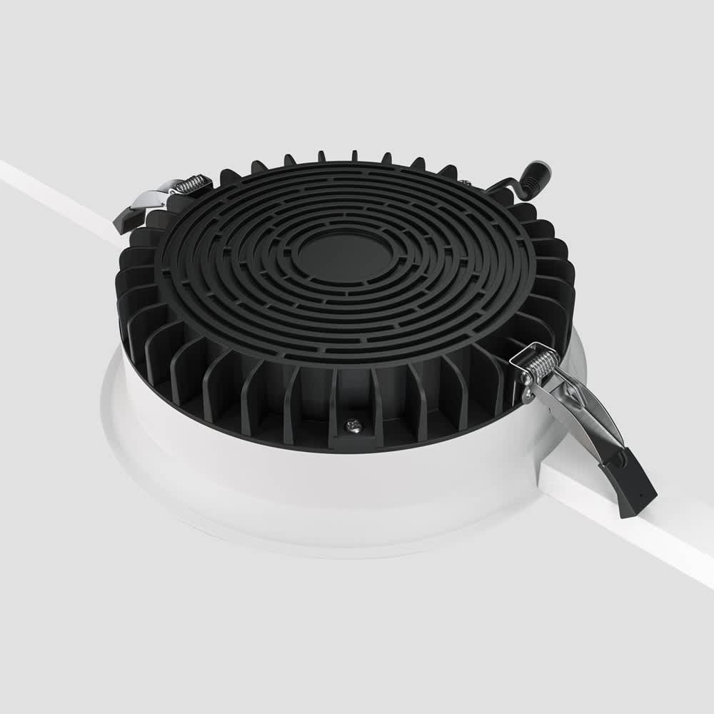 LED луна за вграждане Maytoni Okno DL055-24W4K-W, бяла, заден изглед на охлаждането и монтажните пружини