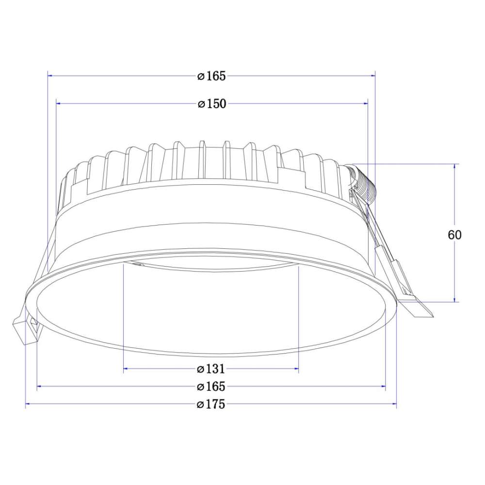 LED луна за вграждане Maytoni Okno DL055-24W4K-W, бяла, размерен чертеж от точната монтажна инструкция