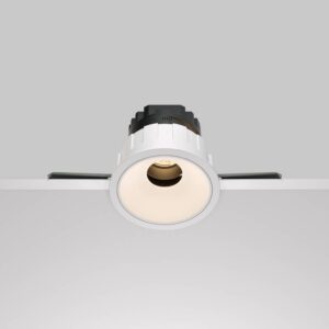 Насочваема LED луна за вграждане Maytoni Wise DL057-10W3K-W, бяла, страничен изглед на вграждането в таван
